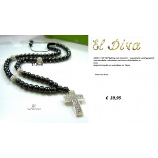 Hip Hop  ketting kruis bezet met Swarovski